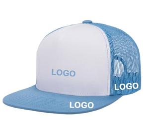 Casquette Trucker OEM personnalisée avec étiquette imprimée, maille respirante, broderie 3D, 7 panneaux, visière plate, imperméable, en mousse, pour le sport - Product Image 1