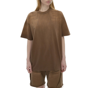 เสื้อยืดโอเวอร์ไซส์ทรงบ็อกซี่ สไตล์คลับ สตรีทแวร์ลำลอง ผ้าฝ้าย 100% 250GSM ล้างสีไล่ระดับ วินเทจ - Product Image 3