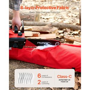 Ghette Protettive Stile Grembiule per Motosega da Uomo/Donna, Classe C, 8 Strati, con Cintura Regolabile e Tasca Porta Attrezzi per Lavori Forestali - Product Image 2