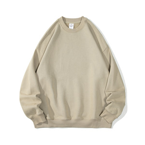 Sweat-shirt à col rond pour homme, couleur unie, tricoté, 100% coton, coupe classique, vêtements décontractés d'automne - Product Image 6