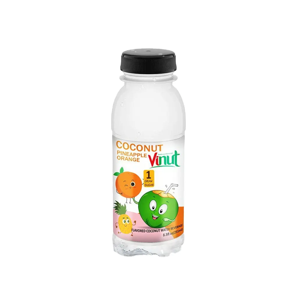 251 мл VINUT пластиковая бутылка, кокосовая вода с ананасом и апельсином от производителя напитков, тропический фруктовый сок с низким содержанием жира