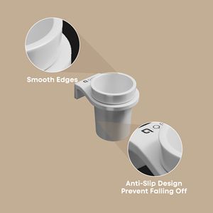 Verre à eau rond professionnel avec support mural chromé pour salles de bain d'hôtels commerciaux et suites d'hôtes d'hôtellerie - Product Image 5