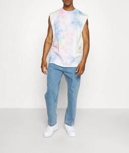 Camisetas de tirantes deportivas para hombre con estampado tie-dye y LOGO personalizado, elásticas y suaves, sin mangas, para fitness, tendencia 2026 - Product Image 2