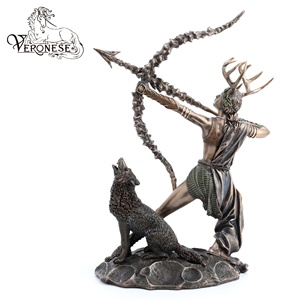 Figurine en résine de luxe peinte à la main de la série grecque Artemis de VERONESE DESIGN, objet de collection d'art, style européen, décoration d'intérieur - Product Image 3