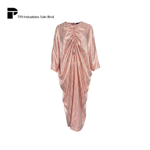 Premium Quality Apparel Girl Batwing <b>Kaftan</b> Salmon <b>Pink</b> Modest Muslimah Fashion Long Sleeve Dress for Women Daily Office Wear - Product Image 1
