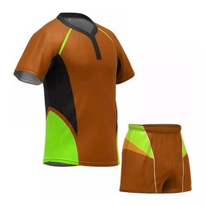 Uniformes de Rugby para Hombre 100% Poliéster, Personalizados con Transferencia de Calor, Manga Corta, Secado Rápido, Uniforme de Equipo - Product Image 5