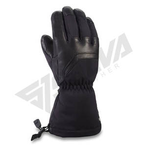 Gants d'hiver en cuir pour le ski, imperméables, thermiques, pour homme et femme, noirs, avec écran tactile, personnalisés - Product Image 1