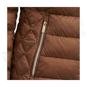 Hooded Quilted Waterproof <b>Bubble</b> Jacket Black Full Sleeve Winter Windproof Cotton Shell Knitted Fabric Polyester Filling Stand - Product Image 5