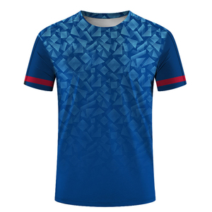 T-shirt à manches courtes pour homme, col rond, imprimé géométrique, coupe classique, tricoté en polyester, séchage rapide, style sportif - Product Image 5