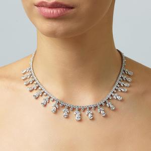 Luxury White Gold Diamond <b>Choker</b> Necklace Pear Cut Water Drop Women Wedding Jewelry - Product Image 2