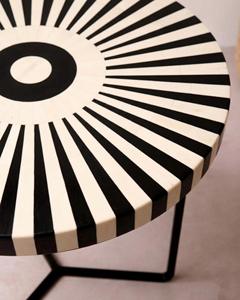 Mesa con Incrustaciones de Hueso de ILAHI, Diseño Moderno con Detalles de Ágata, Almacenamiento Portátil, Muebles para el Hogar - Product Image 3