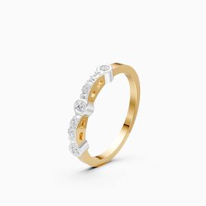 Bague sertie de diamants en pavé avec 0,12 carat de diamants de laboratoire en or rose 9K, or blanc, or jaune - Product Image 1