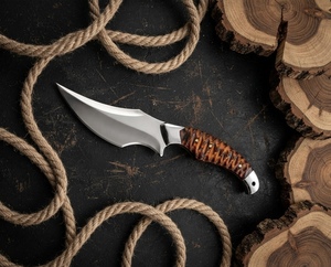Wholesale Hand Forged Steel Fixed Blade Hunting <b>Knife</b> <b>Carved</b> Wood Handle Bulk OEM Custom Skinner <b>Knife</b> Manufacturer - Product Image 2
