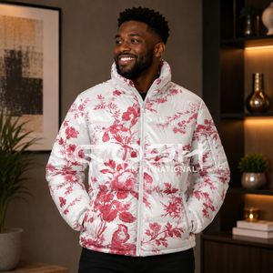 Cosh International Custom Wholesale Embossed Zipper Spring Unisex Puffer <b>Jacket</b> Lightweight <b>Pink</b> Solid - Product Image 4