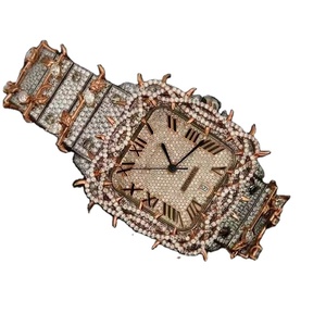 Vente chaude Moissanite Diamant Montre Entièrement Automatique Rose Blanc Couleur Épines De Luxe Glacé pour Classique Mode Verre Saphir - Product Image 1