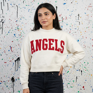 เสื้อสเวตเชิ้ตคอกลม Angels ทรงโอเวอร์ไซส์ ยูนิเซ็กส์ ผ้าฝ้าย 100% เฟรนช์เทอร์รี่ สวมใส่สบายๆ สำหรับฤดูใบไม้ร่วง URBAN PRODCUTIONS - Product Image 1