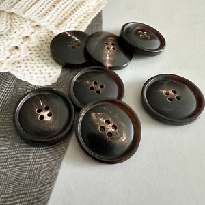 Botones Redondos de Cuerno de Búfalo Natural con 4 Agujeros, Estilo Plano, Técnica de Pulido, Botones Negros en Blanco para Prendas - Product Image 2