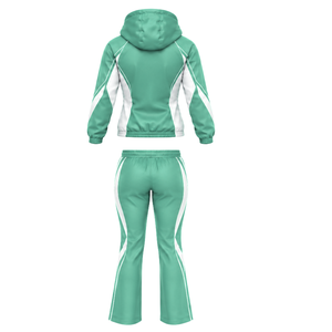 Ensemble de survêtement pour femmes, sweat à capuche zippé et pantalon évasé, idéal pour les équipes sportives, les cours de fitness et le quotidien - Product Image 2