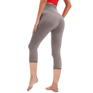 Leggings Deportivos para Mujer, Antibacterianos, Hasta el Tobillo, Cintura Alta, Sin Costuras, de Tela de Velour de Spandex/Nylon, Decorados con Diseño de Viento, para Gimnasio y Fitness - Product Image 1
