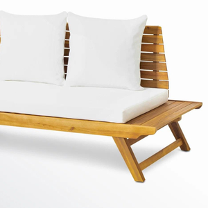 Canapé d'extérieur avec dossier à lattes et structure en teck pour la décoration de meubles de maison - Product Image 6