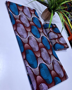 Tela de Sarga de Algodón Ankara con Estampado Africano de Cera de Mozambique Premium para Prendas de Moda Masculina - Product Image 1