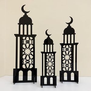 Elegante minarete metálico de Ramadán con diseño de luna creciente para decoración de mesa en el hogar o la mezquita a bajo precio directamente del fabricante. - Product Image 3