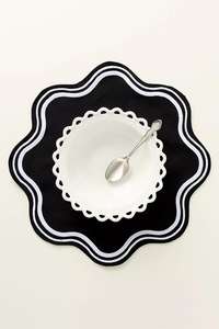 Manteles individuales Bearfit hechos a mano con bordado Madline, 100% algodón, lona orgánica, ecológicos, estilo europeo, con rayas azules - Product Image 4