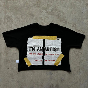 <b>Mens</b> Black Graphic <b>T</b> <b>Shirt</b> <b>Slogan</b> Print Oversized Streetwear Casual Loose Fit Cotton Trendy Hip Hop Fashion Tee - Product Image 3
