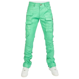 Pantalon en cuir pour homme, coupe slim, confortable et élégant, style décontracté et urbain - Product Image 4