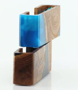 Epoxy Resin And Wood Business Card <b>Holder</b> Luxury Design Classic Business <b>Id</b> Card <b>Holder</b> Creative Gift With Pen Stand - Product Image 4