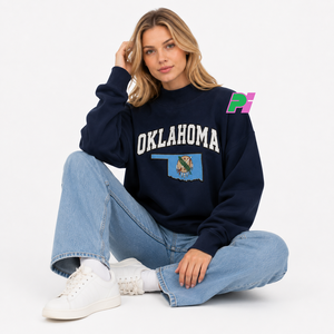 Sudadera Oversize de Cuello Alto para Mujer OKLAHOMA con Apliques de Letras MAP, Diseño Personalizado, 100% Algodón Ecológico - Product Image 5