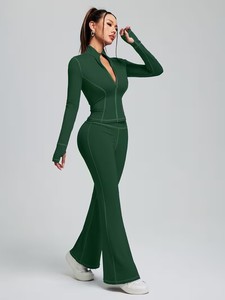 Women Summer Slim-Fit Yoga Jumpsuit Circular Knit Minimalist Bra Tummy Flattening Breathable Lightweight Eco-Friendly Yoga - Product Image 3