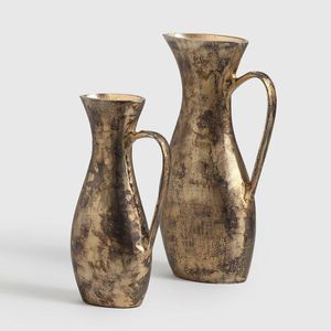 Ensemble de vases à fleurs modernes en aluminium avec finition antique et base ronde, faits à la main et écologiques, pour une décoration et une ambiance de luxe. - Product Image 3
