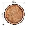 <b>Solid</b> Mango <b>Wood</b> Tray Handmade <b>Round</b> Serving Plate with Natural Bark Edge - Product Image 2
