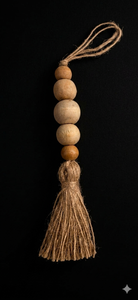 Wood <b>Bead</b> Tassel Decorative <b>Fringe</b> in Natural Blue Green Orange Colors - Product Image 4