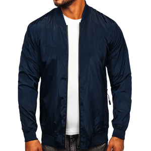 OEM Custom Design Winter Men's Black Soft Shell Waterproof Bomber <b>Jacket</b> with Full Zipper and Front Zipper Pocket - Product Image 4