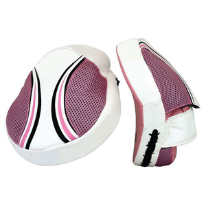 DAWNFROCE FIGHT GEARS Cible de frappe de boxe blanche et rose en maille respirante, durable et écologique en PU pour l'entraînement - Product Image 1