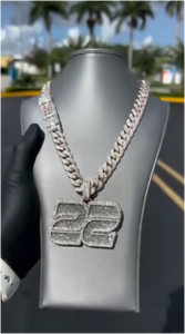 Collar con Colgante de Letra Personalizada con Incrustaciones de Diamantes Moissanite VVS, Cadena Hip Hop de Plata de Ley 925, Collar con Nombre Personalizado para Hombre - Product Image 2