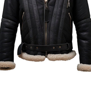 Veste en cuir de mouton Sherpa pour homme, prix de gros, respirante, coupe-vent, en toile et fourrure, design personnalisé, haute qualité, hiver - Product Image 4