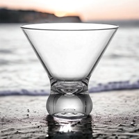 Ensemble de verres à martini classiques sans pied en Tritan acrylique sans BPA de 10 oz