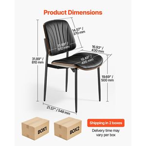 Set di 4 Sedie Moderne per Sala da Pranzo, Sedie Laterali Salvaspazio Rivestite in Pelle per Tavolo da Cucina e Sala da Pranzo - Product Image 2