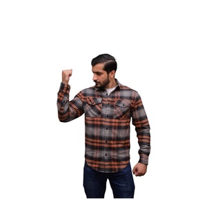 Chemise-veste en flanelle à carreaux de qualité supérieure pour homme, manches longues, décontractée, en coton, col rabattu, pour l'automne - Product Image 5
