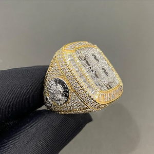 Anillo de Campeonato de Béisbol de Boston, Campeones del Mundo, Joyería Hip Hop, Anillo de Oro con Incrustaciones de Diamantes Baguette - Product Image 5