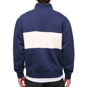 Sweat-shirt à col zippé pour homme, 100% coton, design à empiècements, coupe ample, décontracté, personnalisable - Product Image 2