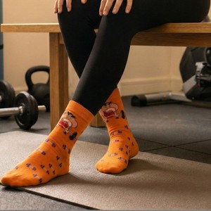 2026 Custom Crew Socks Men Cartoon Character Basketball <b>Dumbbell</b> Print Digital Printing Breathable Knitted Summer Daily Wear - Product Image 5