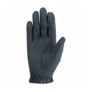 Men's Solid Color Textile Riding Grip Gloves Regular Fit <b>Equestrian</b> Accessories - Product Image 1