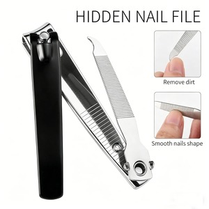 Coupe-ongles confortable en acier inoxydable, lime à ongles, pour ongles des doigts et des orteils, ongles épais, ouverture large, lame arrondie/aiguisée - Product Image 1