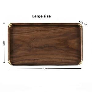 Bandeja de Servir de Madera Moderna y Lujosa Hecha a Mano, Organizador de Almacenamiento, Apta para Lavavajillas, para Cocina, Escritorio, Mesa de Comedor, Desayuno, Té - Product Image 2