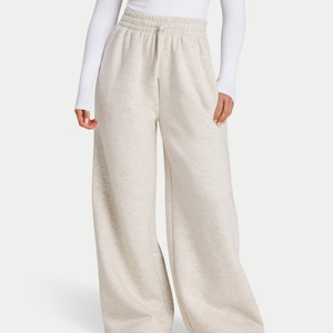 Pantalon de jogging décontracté pour femme, taille élastique, couleur contrastante avec poches, coupe ample évasée - Product Image 1
