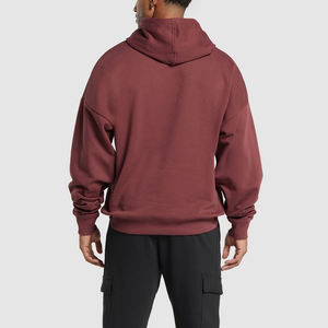 Sweat à capuche oversize pour homme, décontracté, à manches longues, avec poche kangourou, en molleton, couleur unie, style streetwear, en coton - Product Image 5